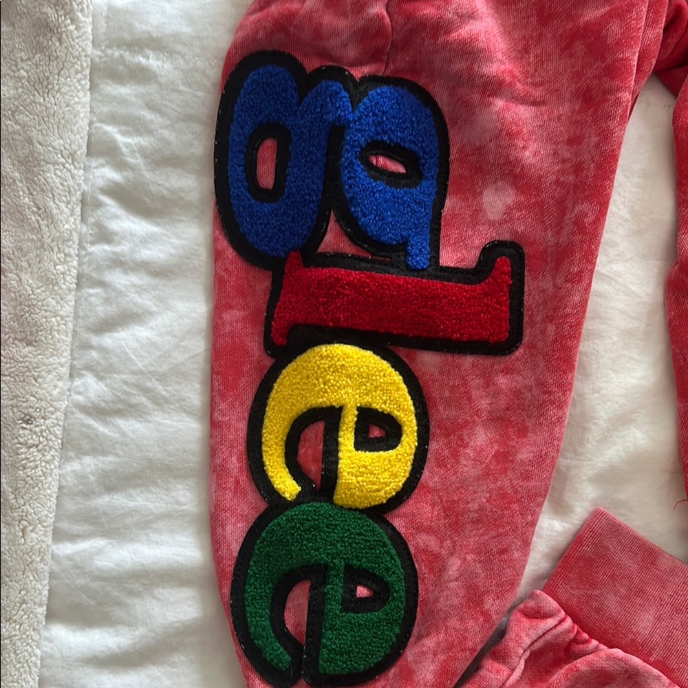 Glee Red Tie-Dye Hooded Sweatshirt and sweatpants - Picture 6 of 7